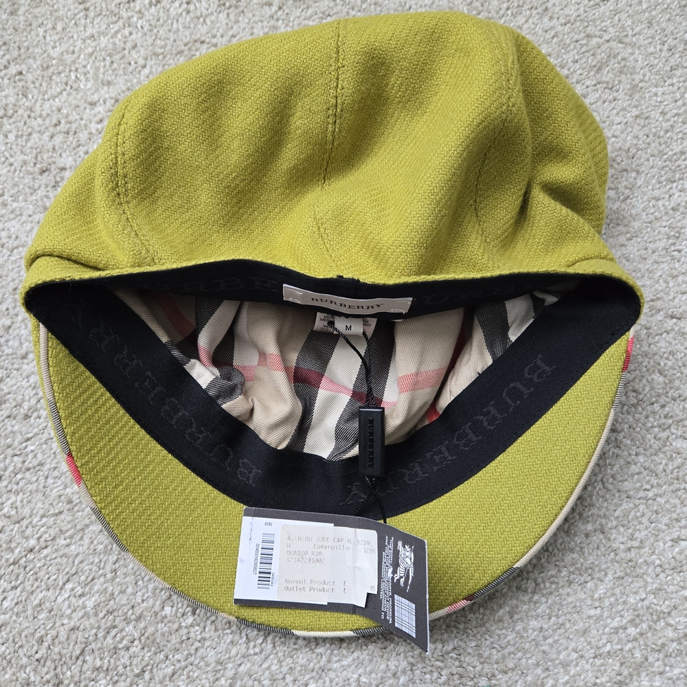 Burberry Olive Cap with Check Interior